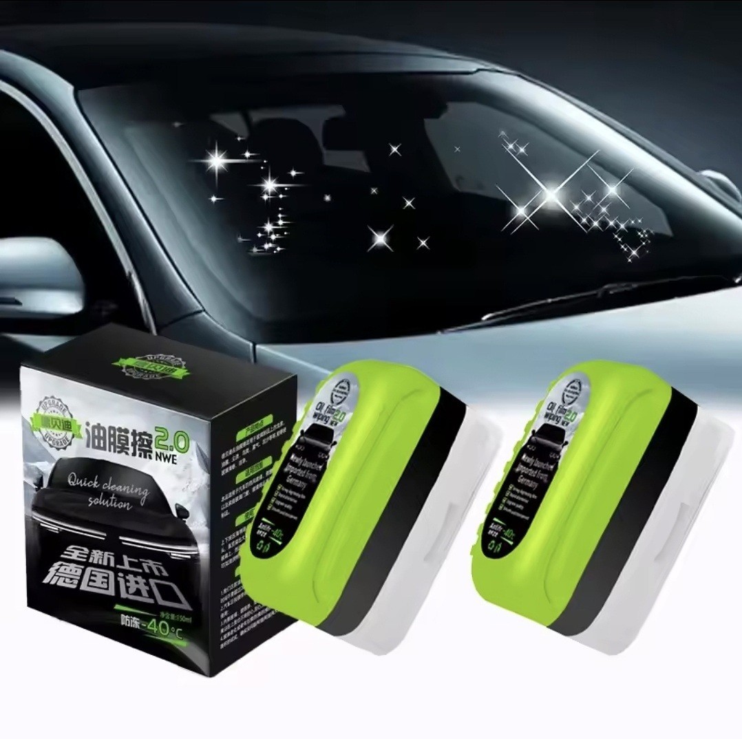 Car Glass Oil Film Remover Brush – Windshield Deep Clean Scrubber Window Cleaner