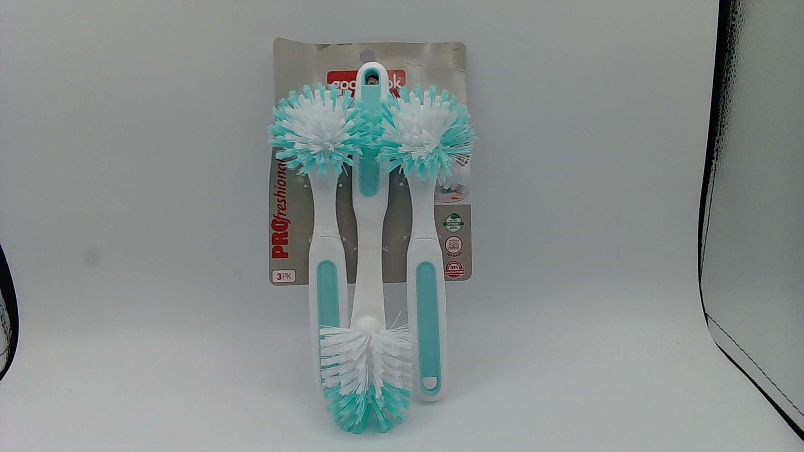 3PK Dish Brush Set With Cleanser Scraper Kitchen Scrub Brush
