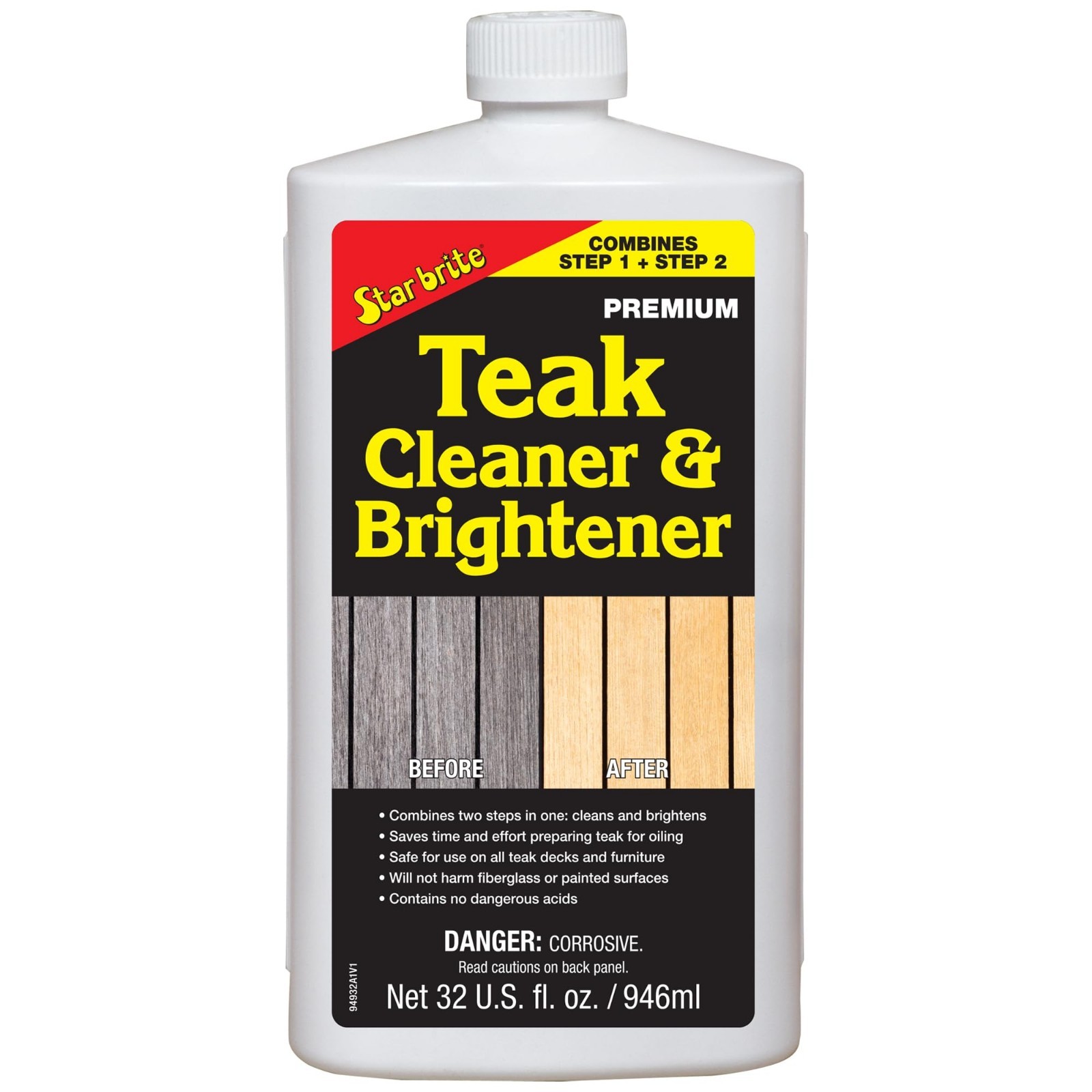 Teak Cleaner & Brightener for Weathered Wood – 32oz Restore & Revive Finish