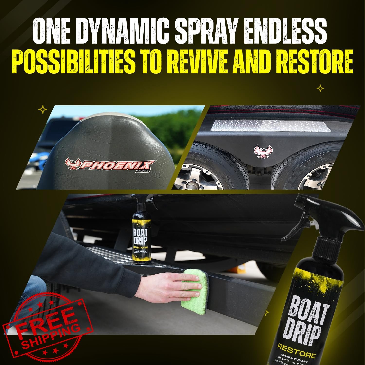Boat Drip Restore Cleaner UV Protect Trim Vinyl Plastic Seats