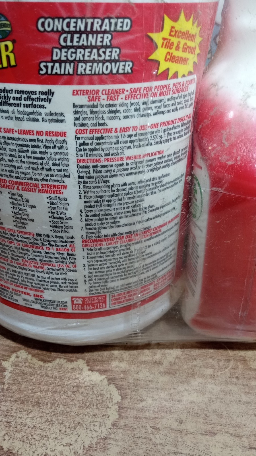 Krud Kutter Concentrated Cleaner Degreaser Stain Remover Bonus Pack 1 Gallon +