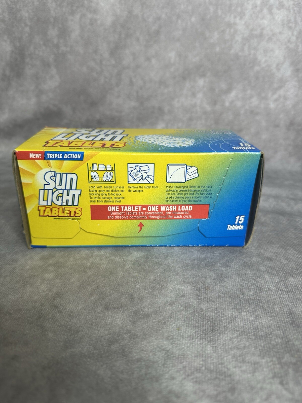 Vintage 1998 Sunlight Dishwasher Tablets (15) Triple Action Discontinued