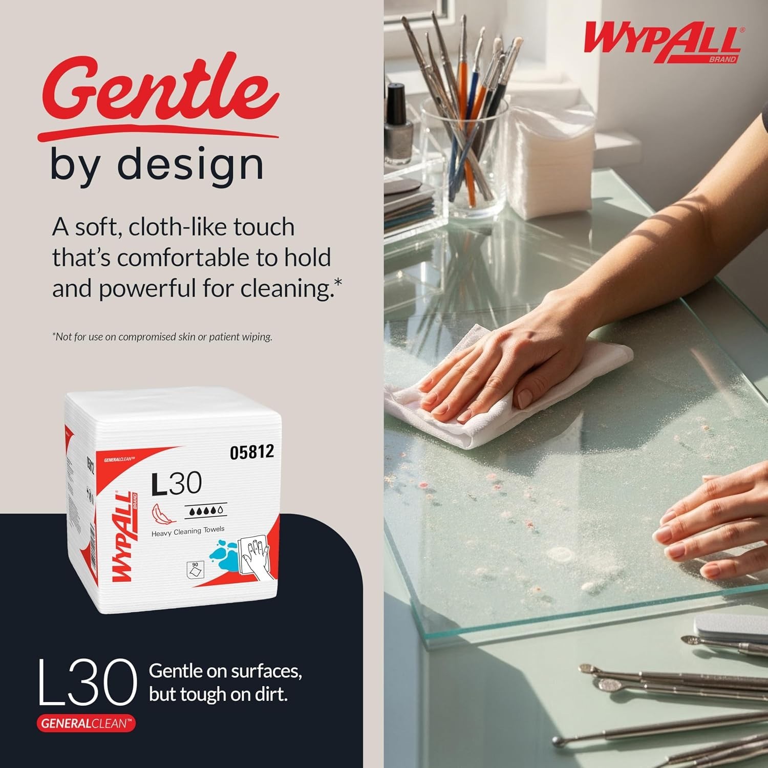 GeneralClean L30 Heavy Duty Cleaning Wipes: 12 Packs of 90 Strong, Soft Sheets