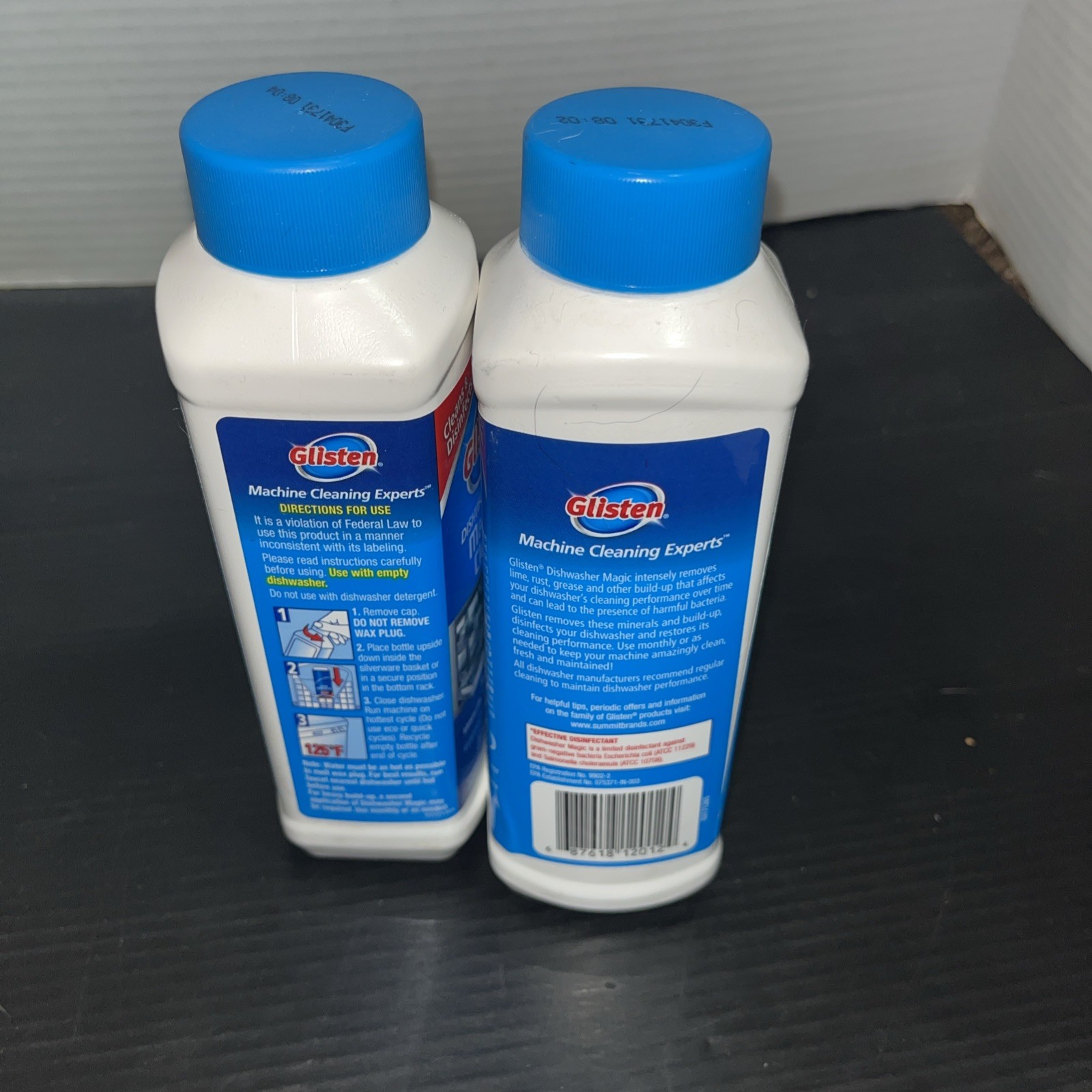 Lot Of 2 Glisten Dishwasher Magic Machine Cleaner! Brand New! 12 Fl Oz Each