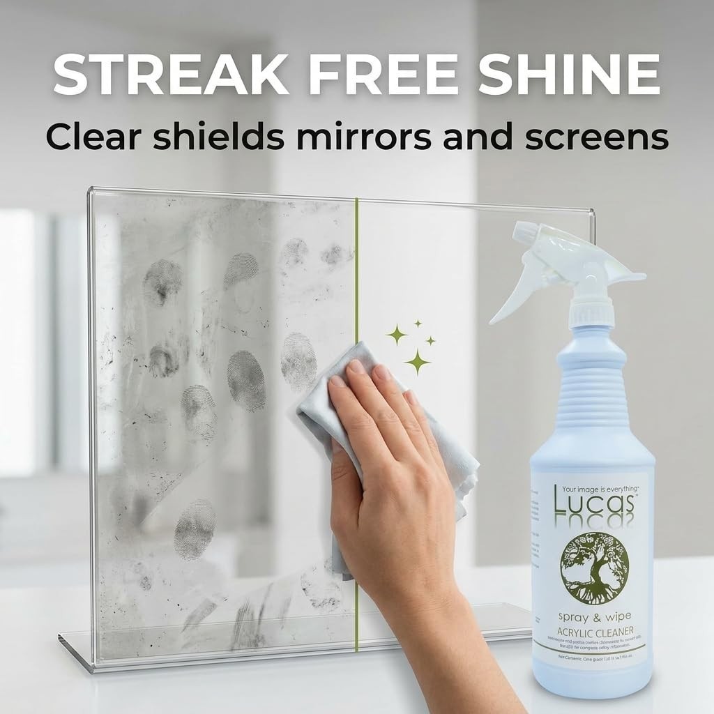 Acrylic & Plastic Cleaner Spray – Streak-Free for Plexiglass, Glass, Mirrors & M