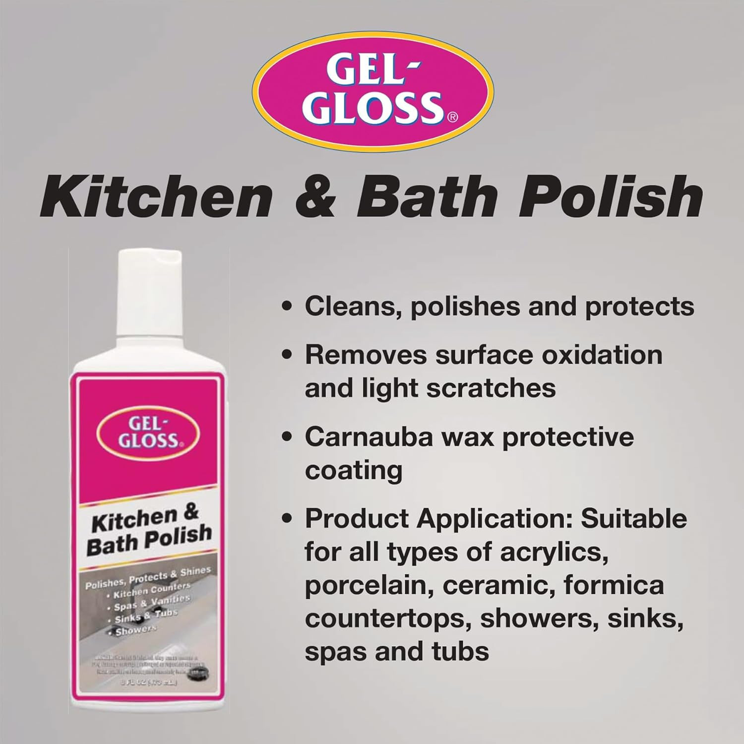 Indusies Kitchen and Bath Cream Wax Polish, 8 Fluid Ounces -GG-8