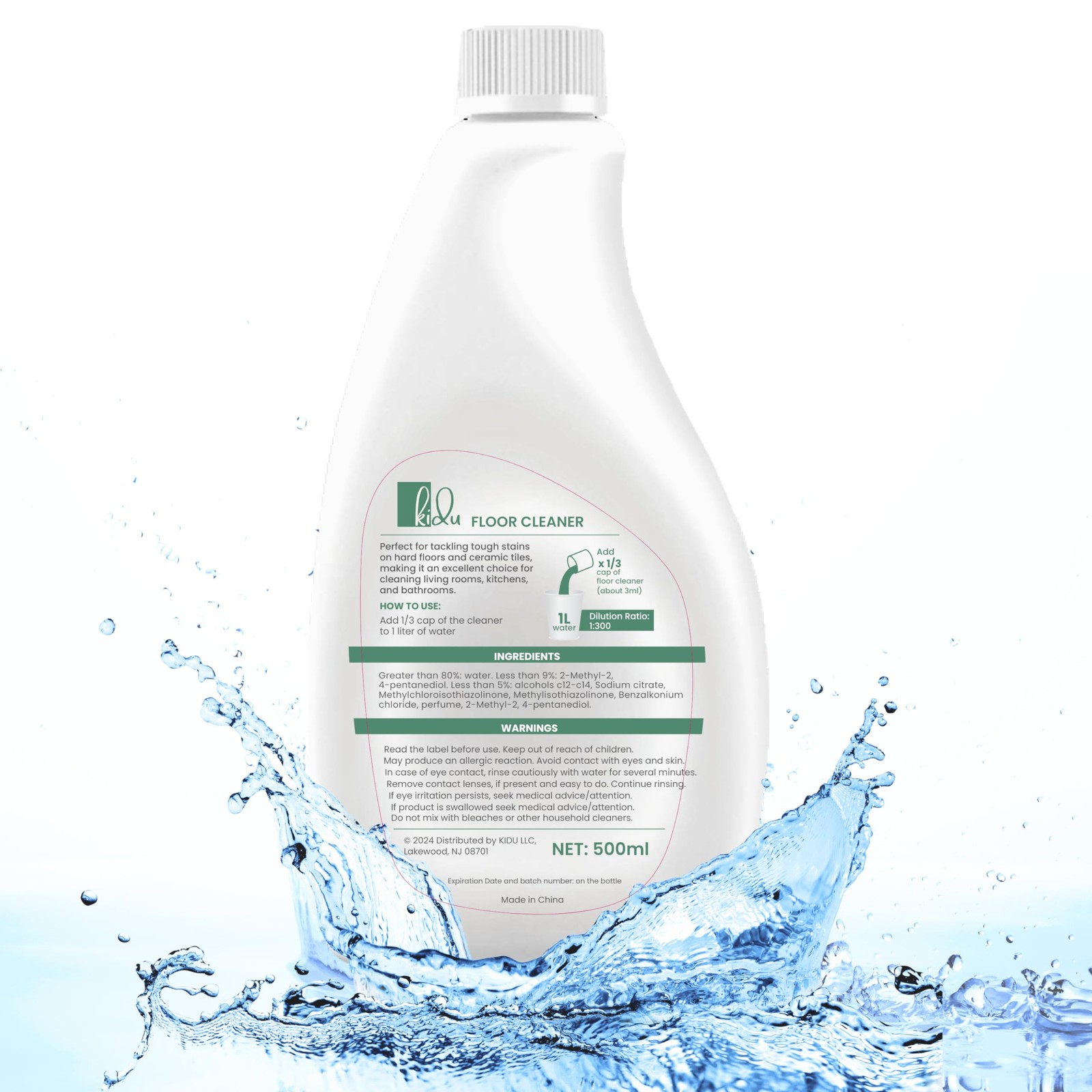 Multi-Surface Floor Cleaning Solution, 1:300 Dilution Ratio, Compatible with …
