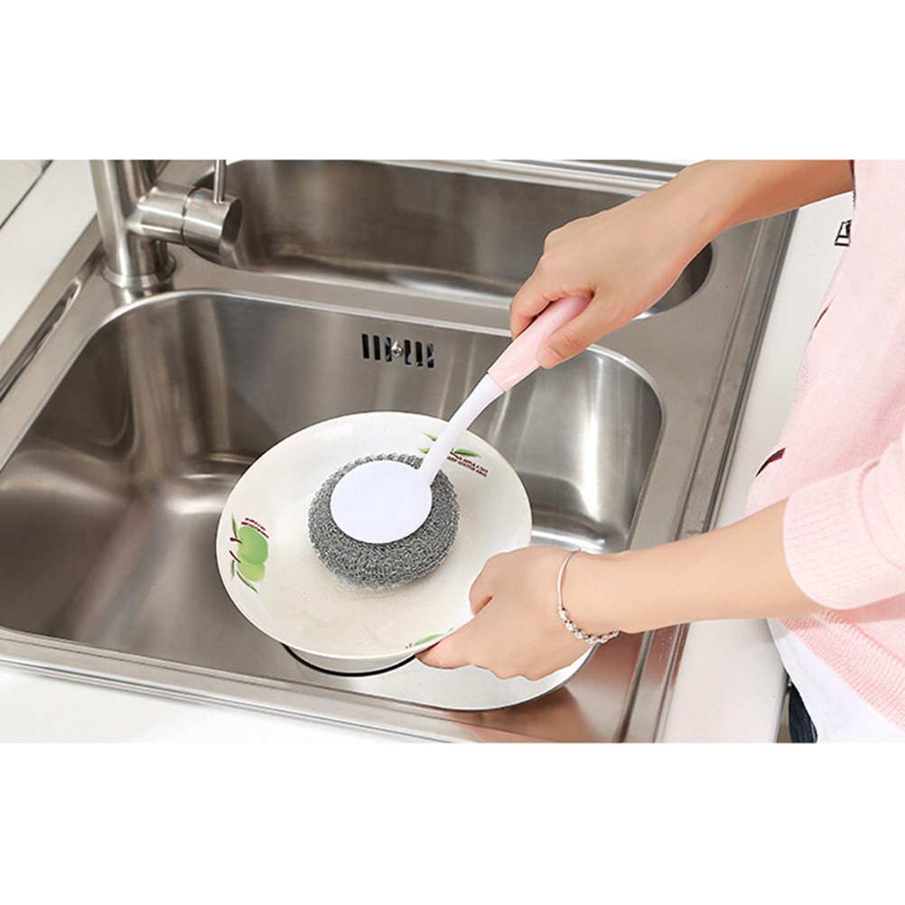 3 Pcs Hanging Cleaning Brush Dishwashing Brush Steel Kitchen Pot Scrubber Wire