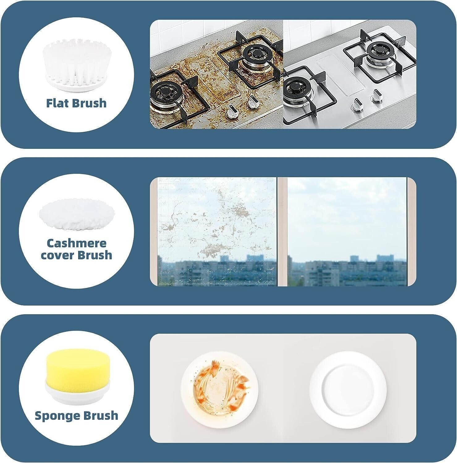 5 in 1 Electric Cleaning Brush Handheld Kitchen Cleaner Cordless Spin Scrubber