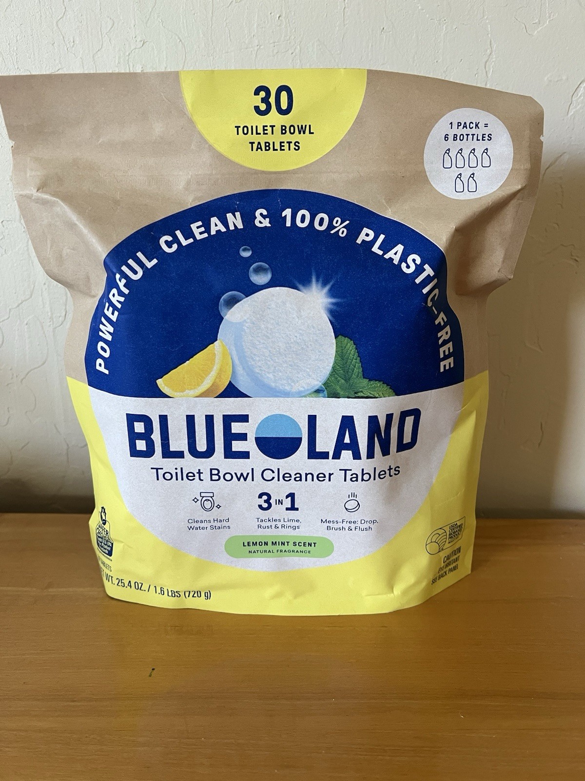 Blueland Toilet Bowl Cleaner Tablets, Lemon Mint, 30-count
