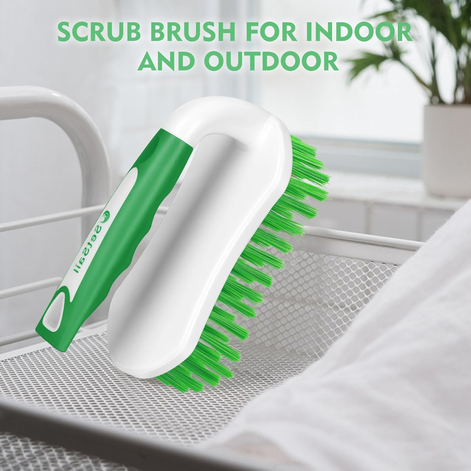 Scrub Brush, Heavy-Duty Scrub Brushes for Cleaning with Stiff Bristles Cleaning