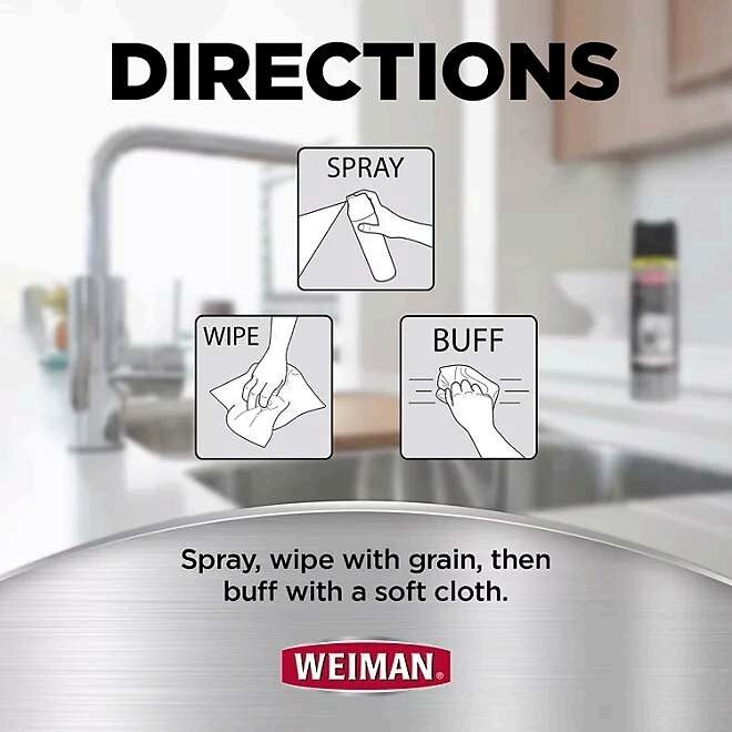 Weiman Stainless Steel Kitchen and Home Appliance Cleaner & Polish, 17 Oz.