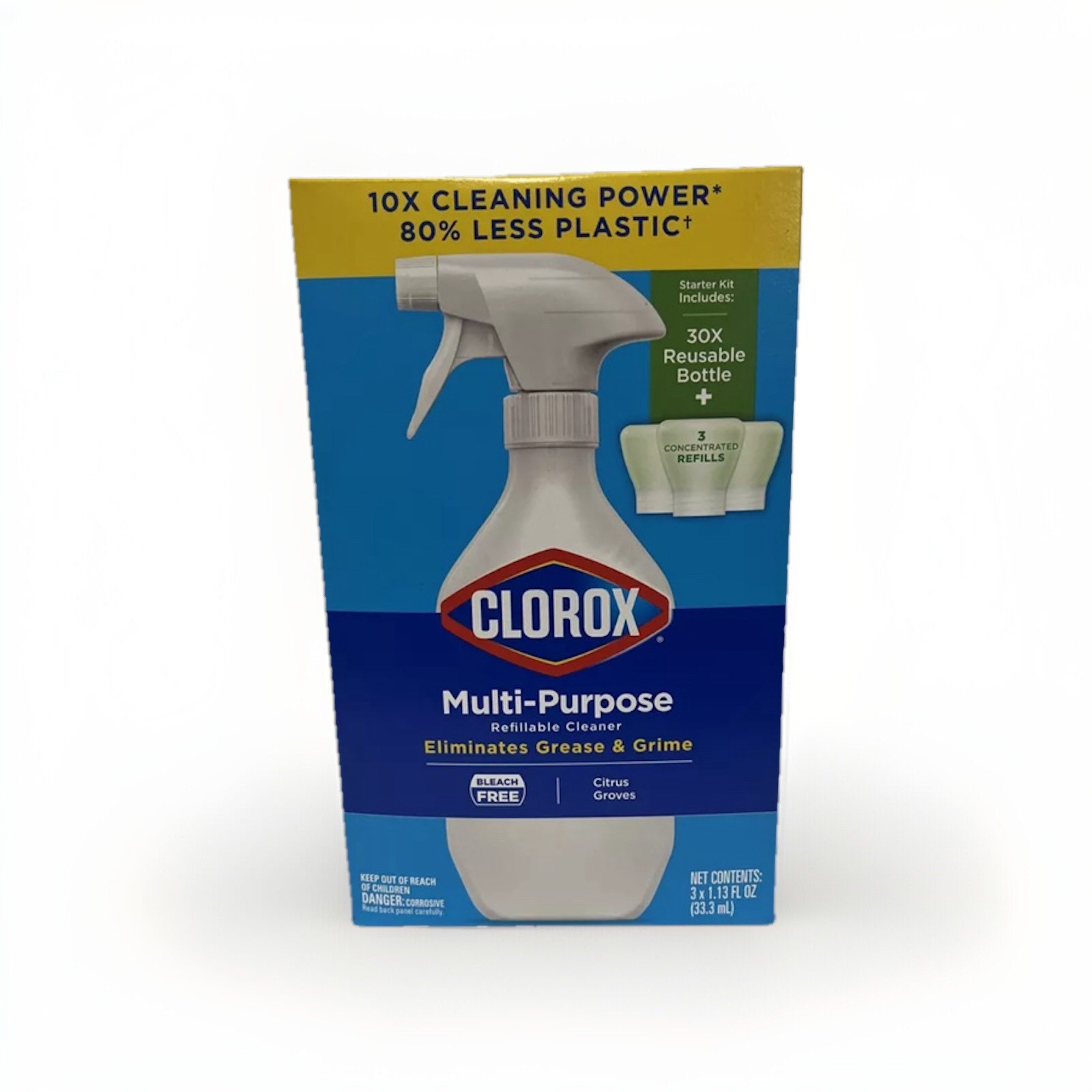 Clorox Refillable Cleaner Starter Kit Crisp Lemon Liquid All-Purpose Cleaner