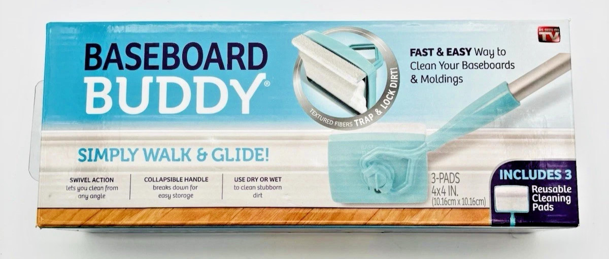 Baseboard Buddy Baseboard Cleaner Includes 3 Reusable Pads – As Seen On TV