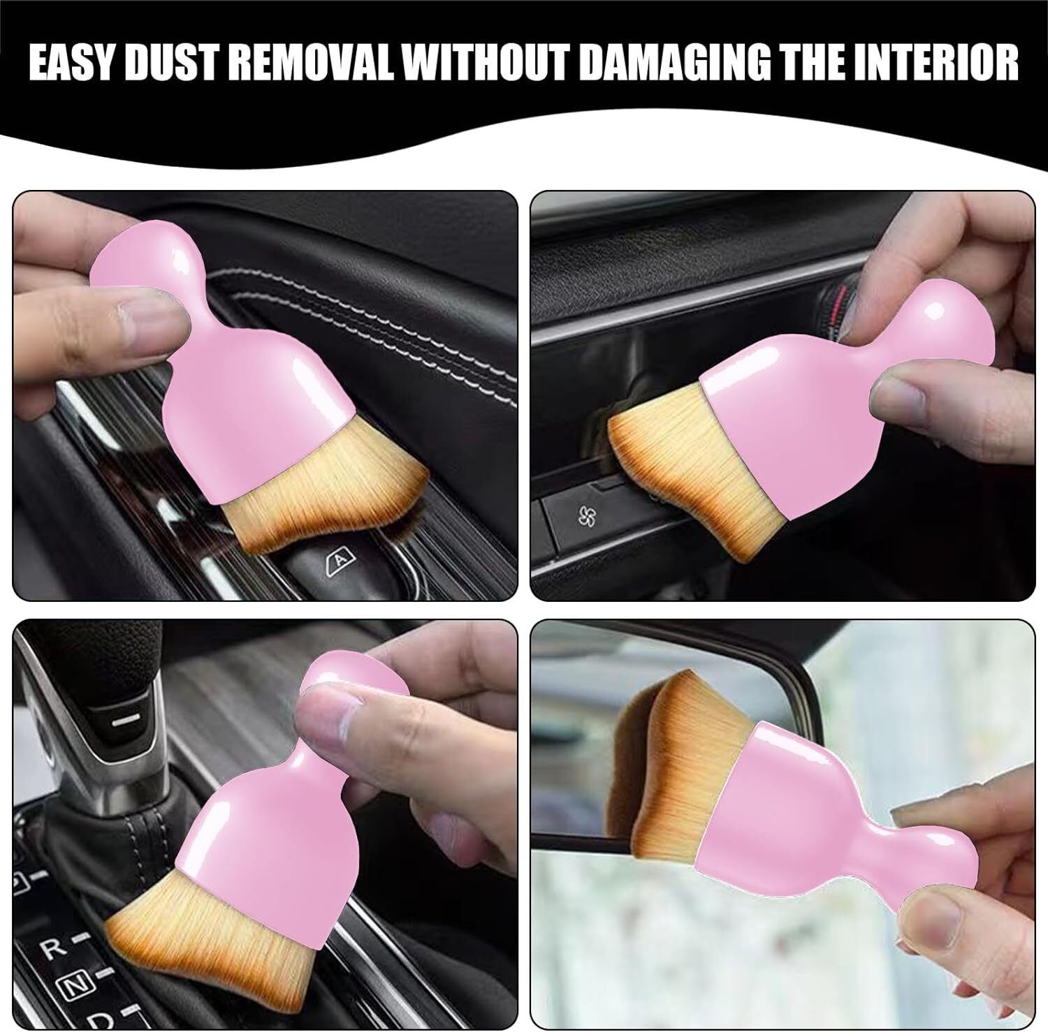 1PC Car Air Conditioning Outlet Cleaning Brush For Cars Vans SUVs Pink
