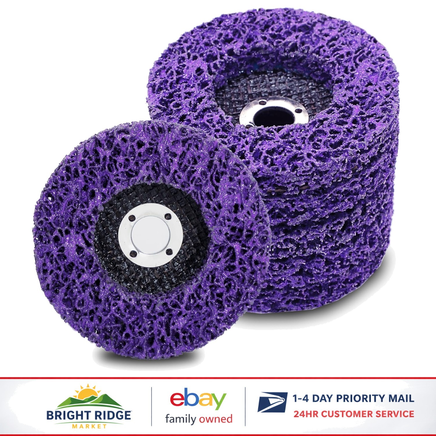 5-Pack of Abrasive Strip Wheels for Grinding, Paint Removal, and Rust Cleaning