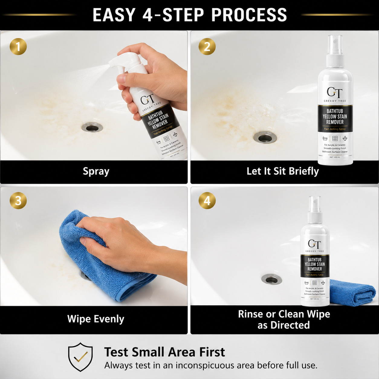 Acrylic Bathtub Yellow Stain Remover For Cleaner Smoother Look