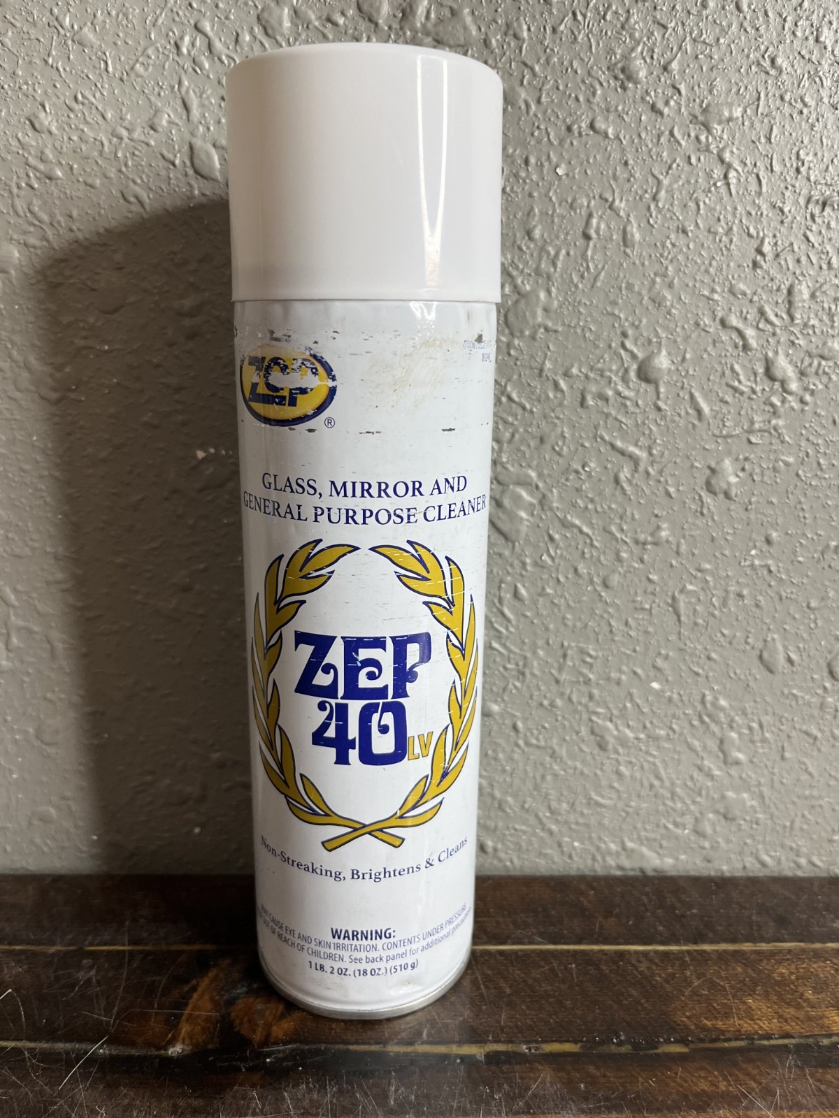 Zep 40 LV Non-Streaking Cleaner Aerosol 18oz Glass Mirror Multi-Surface Heavy
