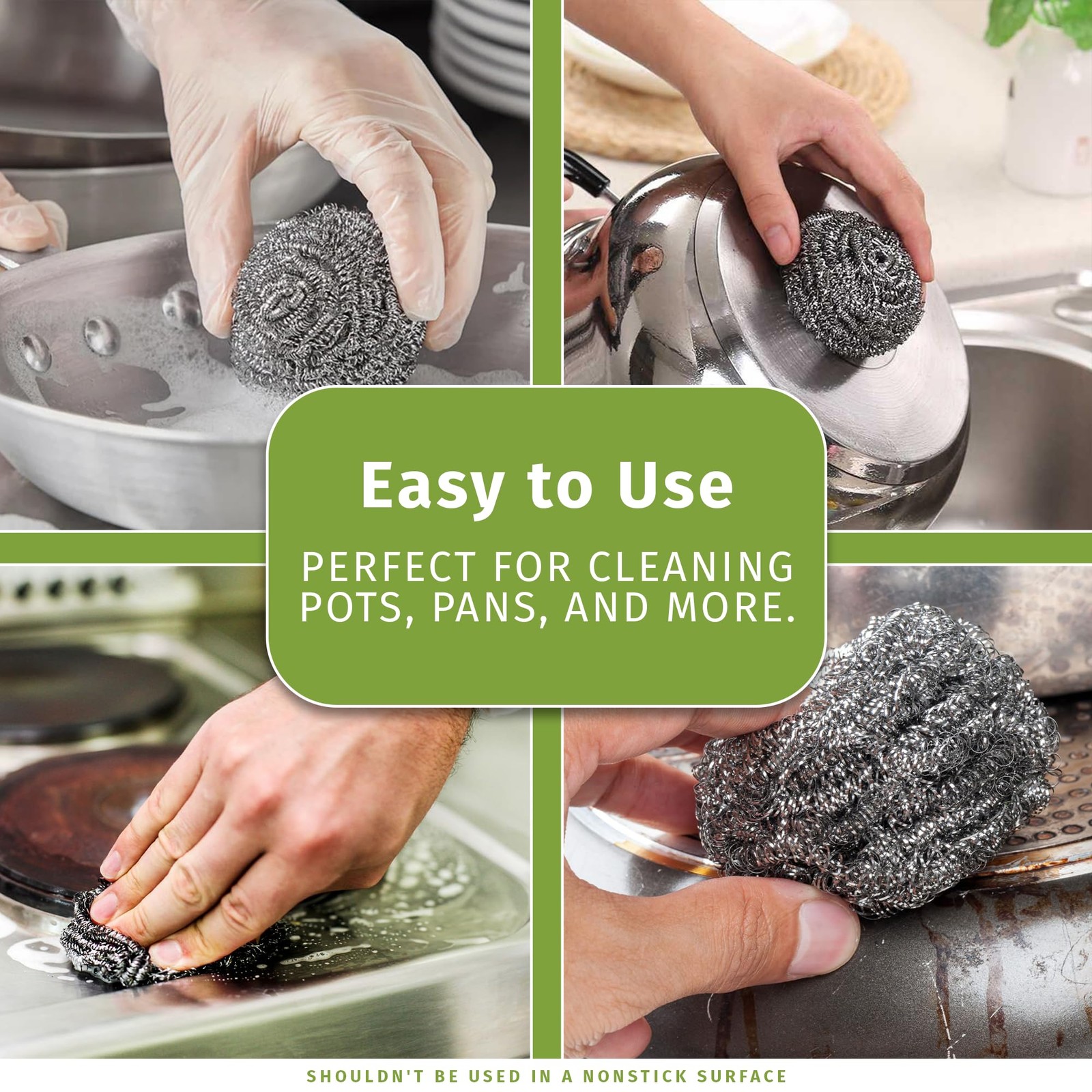Stainless Steel Cleaner Scouring Pads [12 Pack] – Industrial & Commercial Str…