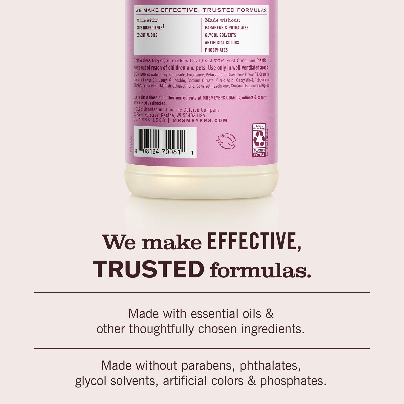 MRS. MEYER’S CLEAN DAY Multi-Surface Everyday 16 Fl Oz (Pack of 3), Peony