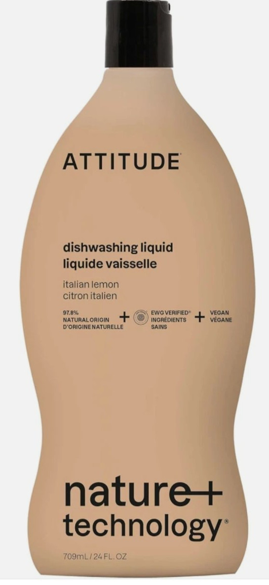 ATTITUDE Dish Soap, EWG Verified, Plant-Based & Vegan Dishwashing Liquid New