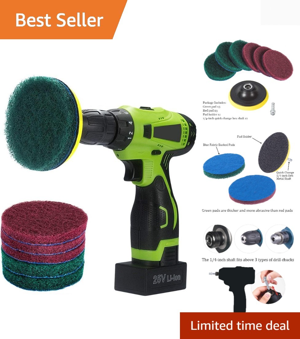 Heavy Duty 4-Inch Tile Scrubbing Pads for Cordless Drill – Ultimate Cleaning Aid