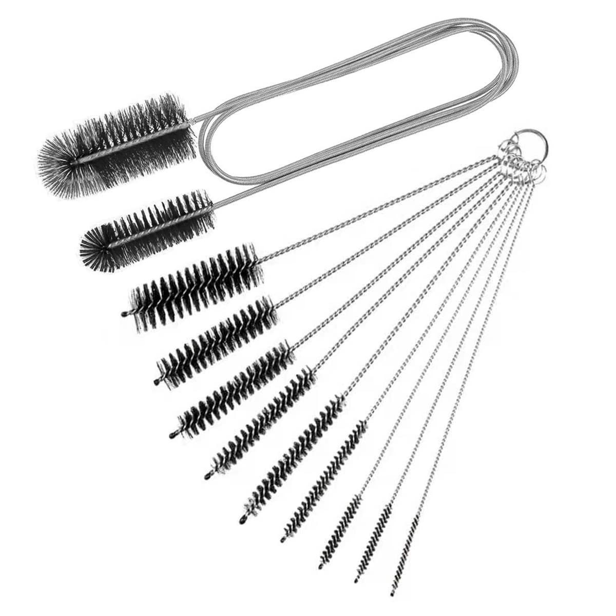 Double Ended Hose Brush, 8.2Inch Nylon CPAP Cleaner, 10Pcs, Black