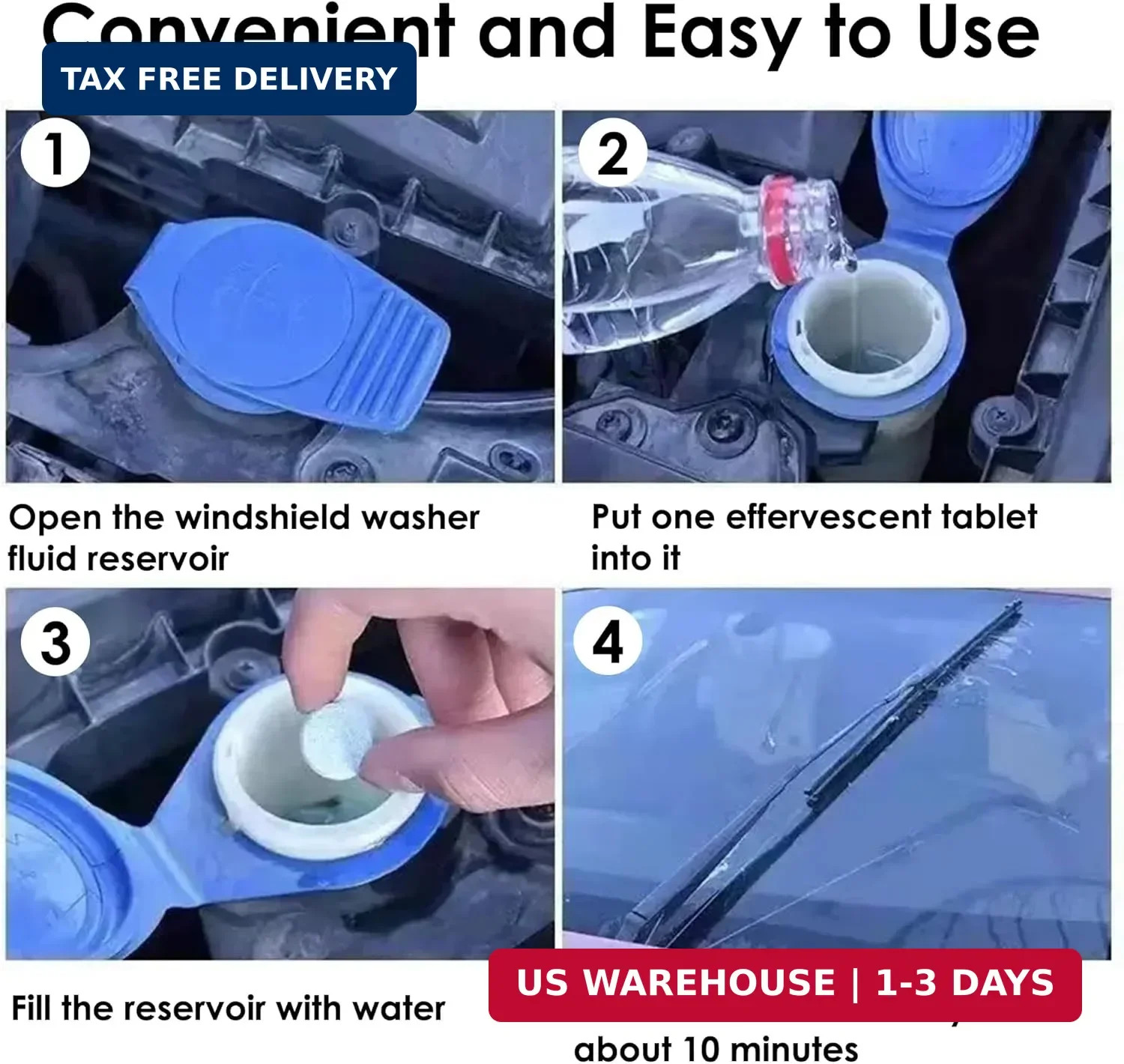 200 PCS-Car Windshield Washer Tablets, Glass Cleaner, Concentrated Effervescent