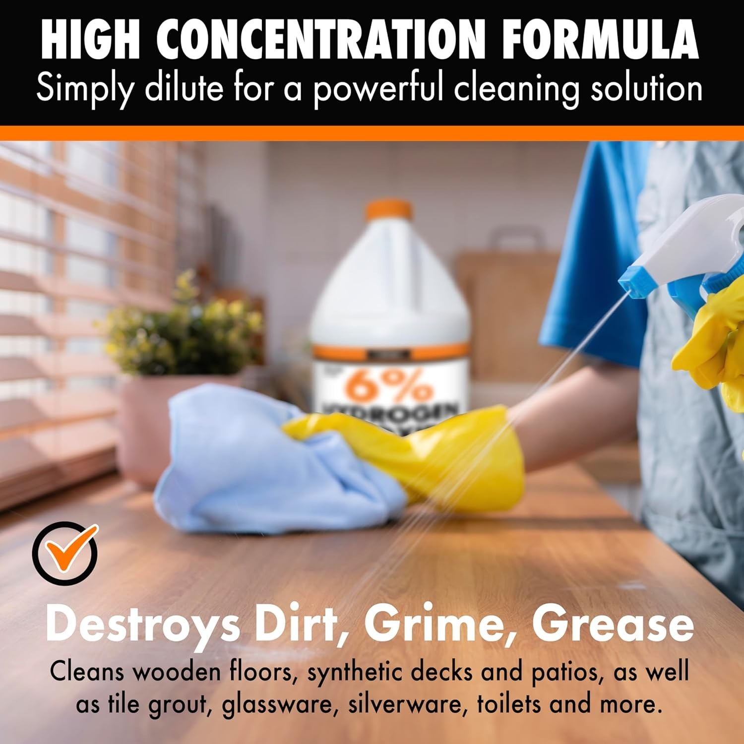 Chromex 6% Hydrogen Peroxide, Food Grade, Home, Kitchen, Bath Cleaner – 1 Gallon