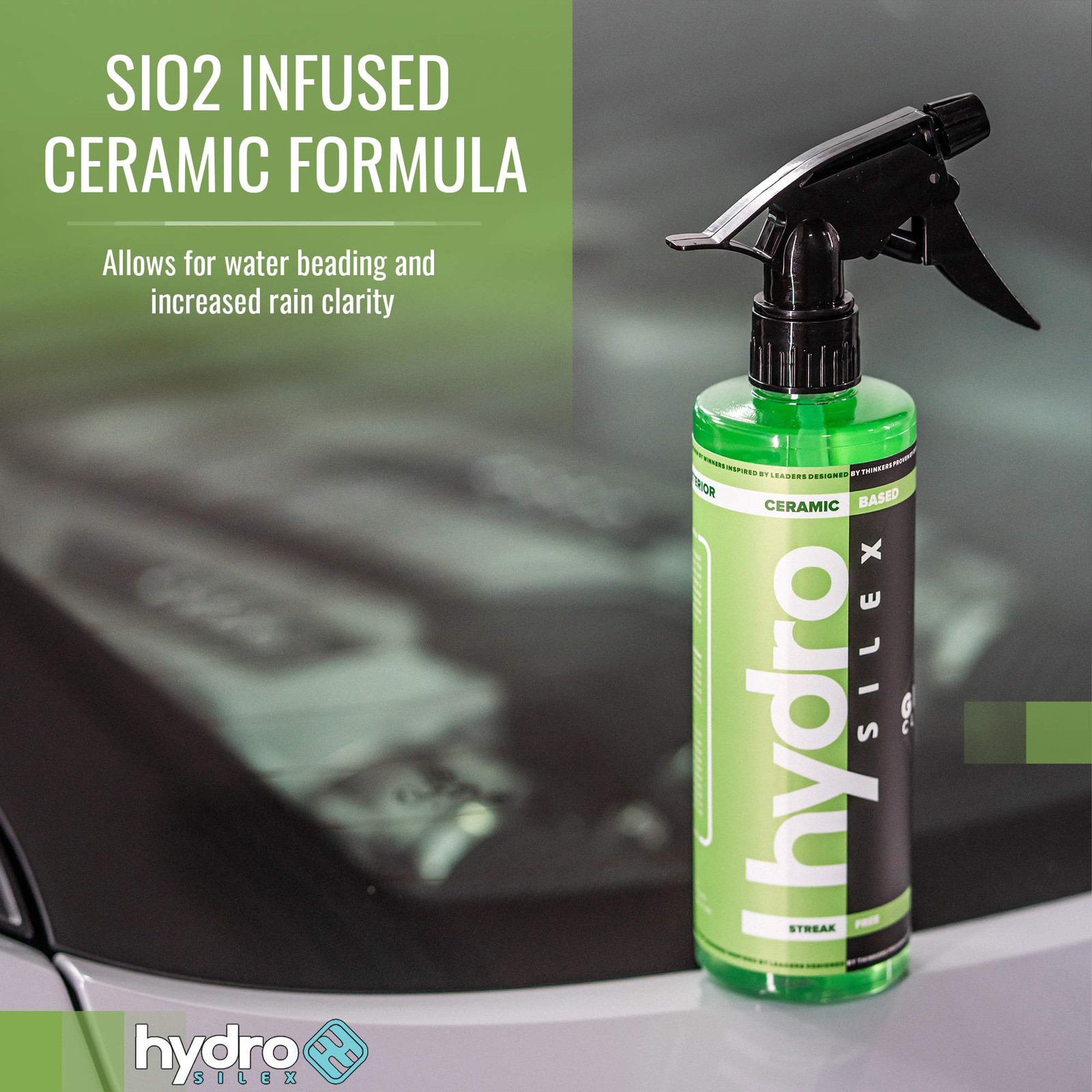Glass Cleaner (16oz) | SiO2 Infused Ceramic Glass Cleaner for Auto Glass & Wi…