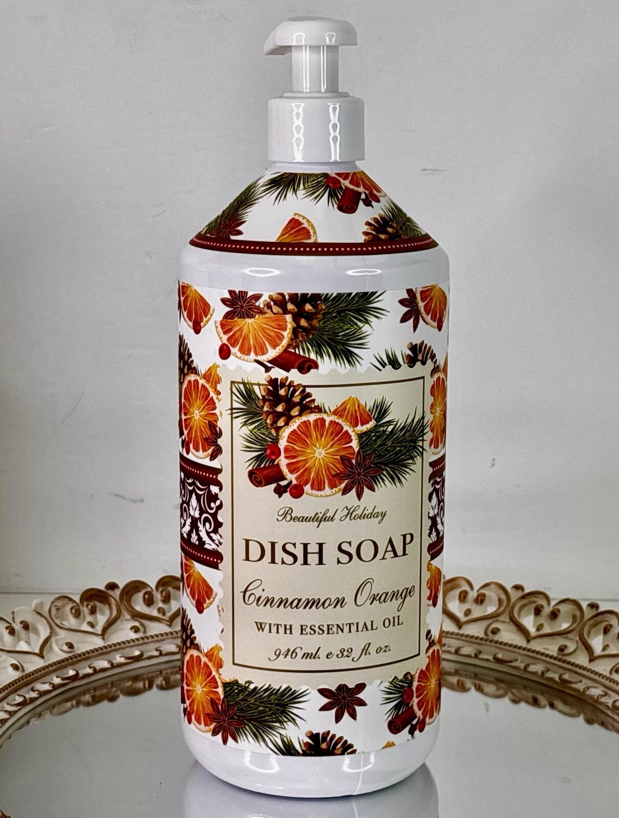 Home & Body Co. ~ Cinnamon Orange Dish Soap with Essential Oil 32 fl oz