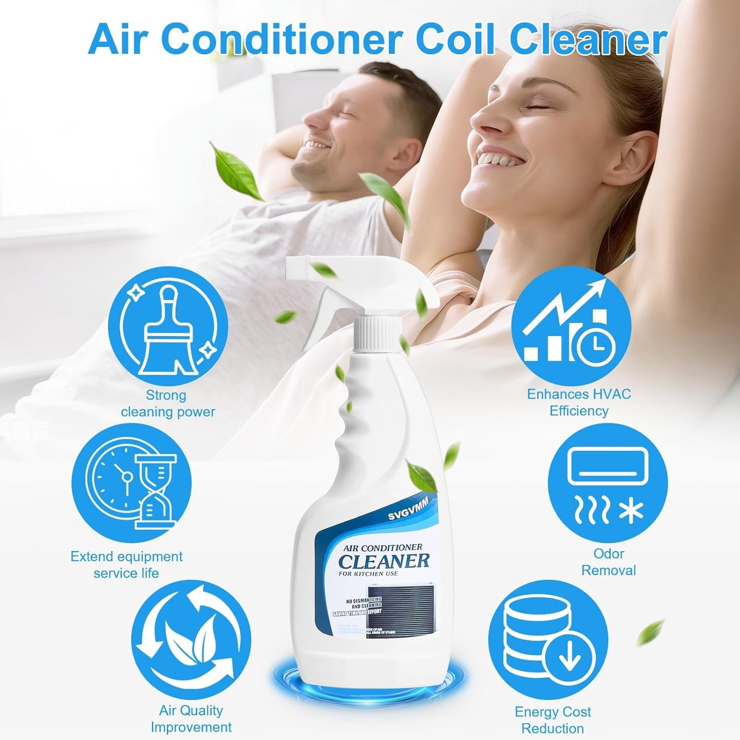 Air conditioner coil cleaner -17.6 Fl Oz 2pcs ，Foaming Coil Cleaner，Coil Clee…