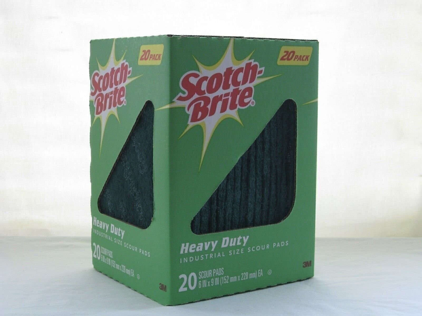 20pc Scotch Brite Heavy Duty Industrial Size Scour Pads 6″x9″ 3M