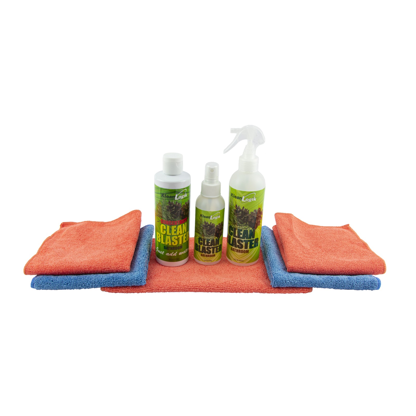 KleanLogik Bathroom Concentrate Clean Blaster with 5 Microfiber Cleaning Clothes