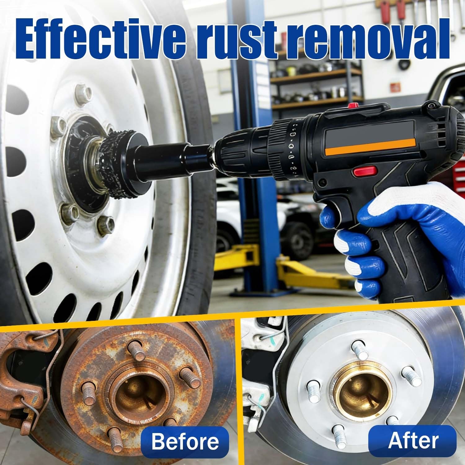 Wheel Hub Stud Cleaning Tool Kit Rust Removal Disc for Cars Light Trucks