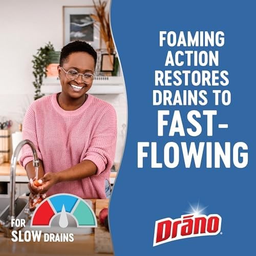Drano EarlyAction Foamer, Drain Clog Remover & Cleaner, 17 Fl Oz (Pack of 5)