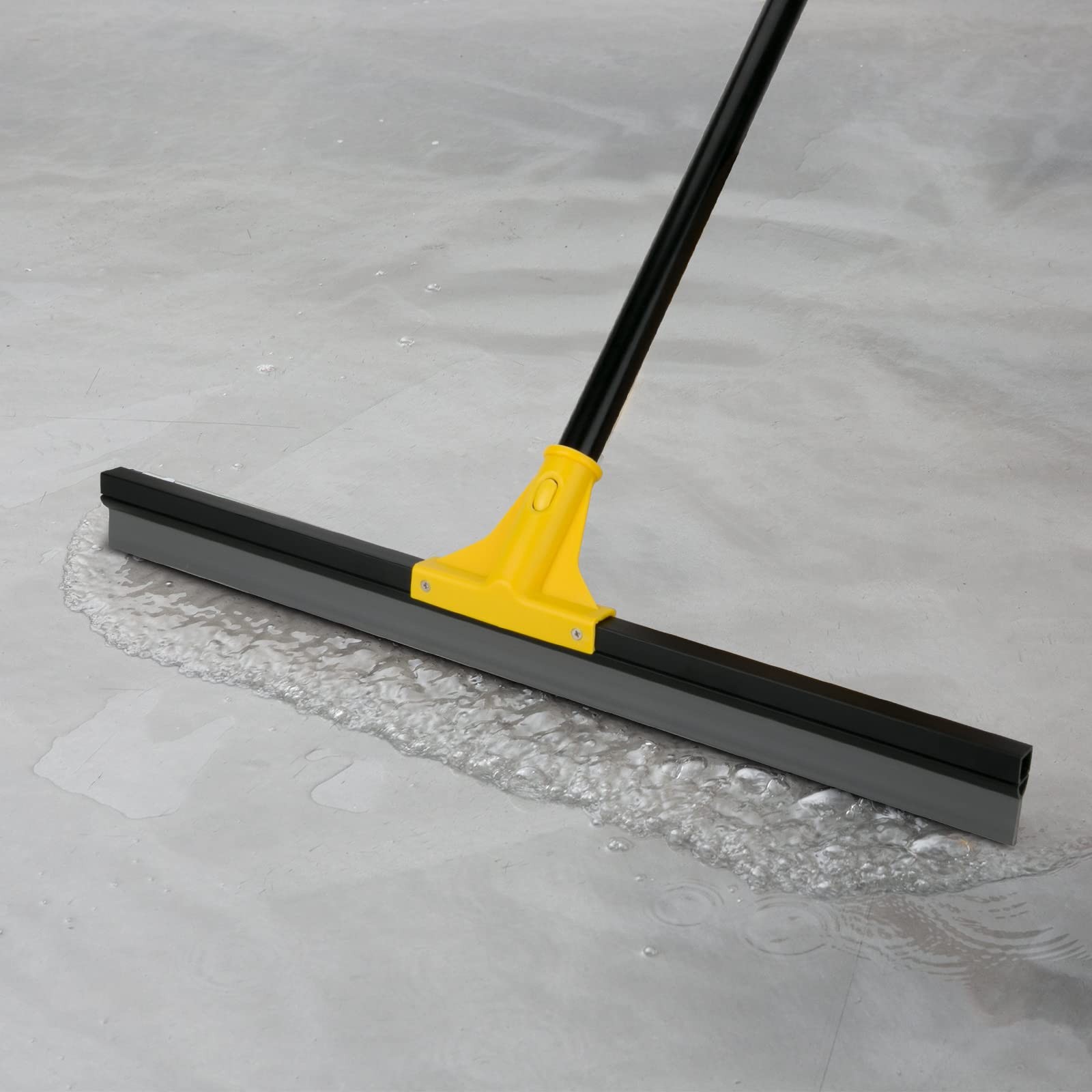 24 Inch Floor Squeegee Rubber Wiper Broom Heavy Duty Water Scraper 60 Handle