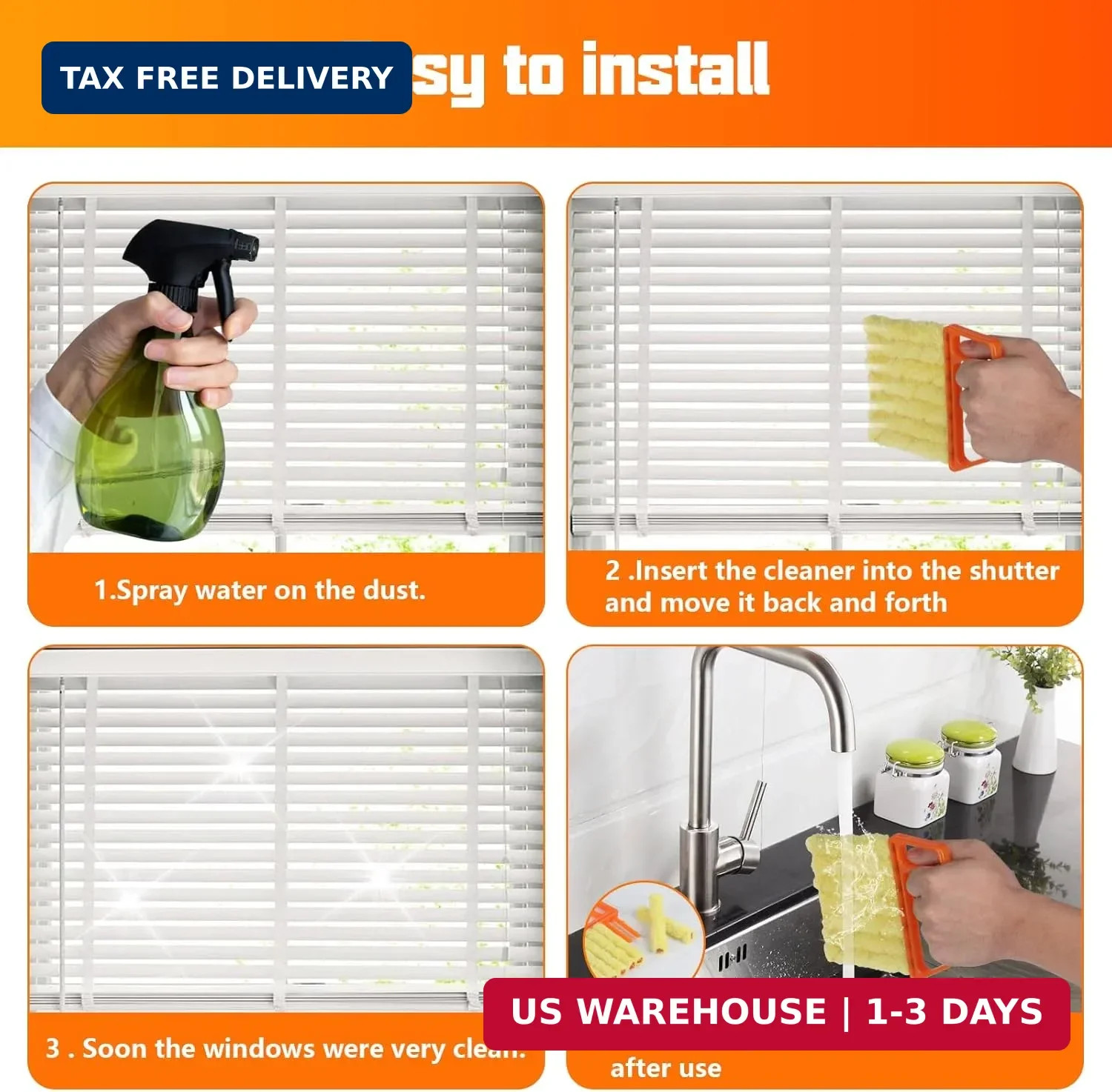 4Pcs Window Venetian Blind Cleaner Duster Tool,Feather Blind Duster for Cleaning