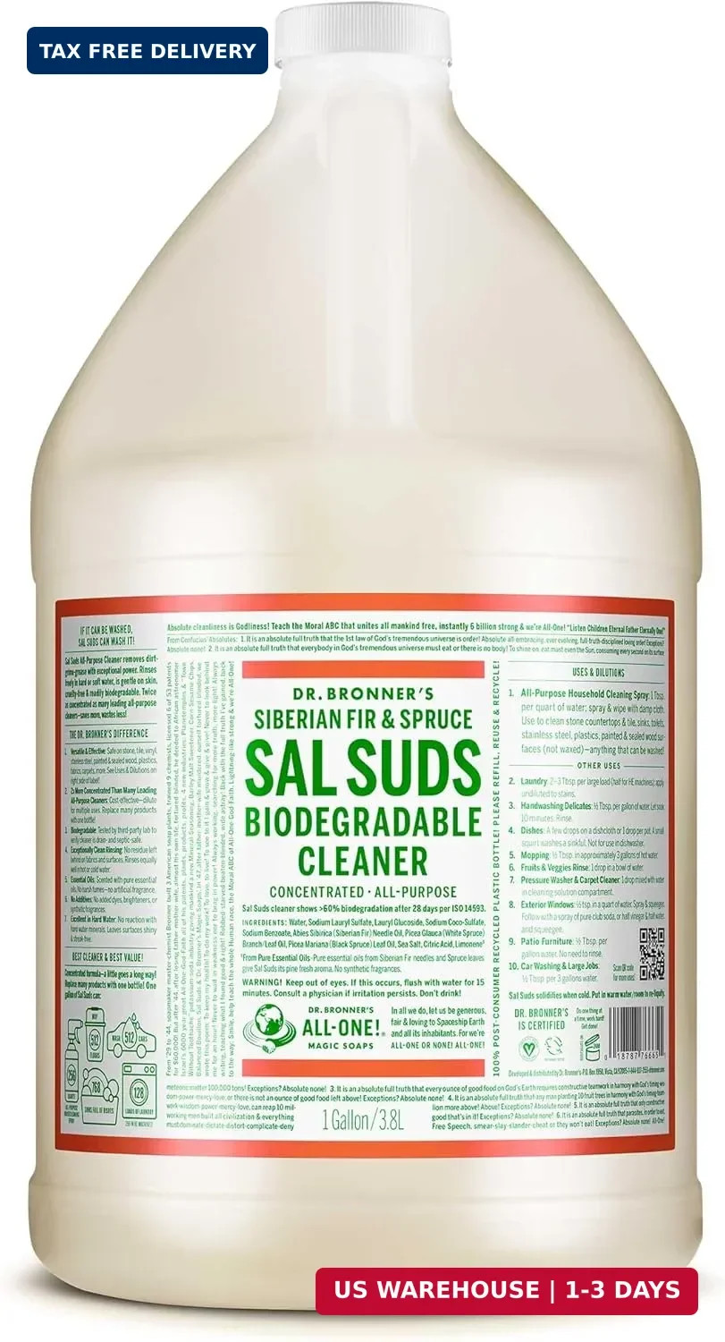 Dr. Bronner’s Sal Suds Biodegradable Cleaner (Fir & Spruce, 1 Gallon) – All-Purp