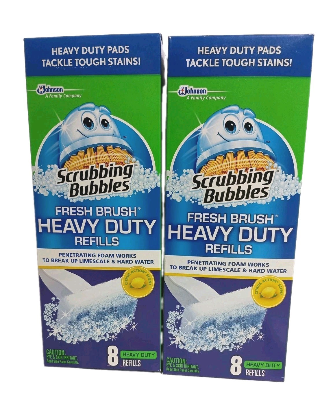 Scrubbing Bubbles Fresh Brush Heavy Duty Refills Citrus Scent 2-8PK 16 Total
