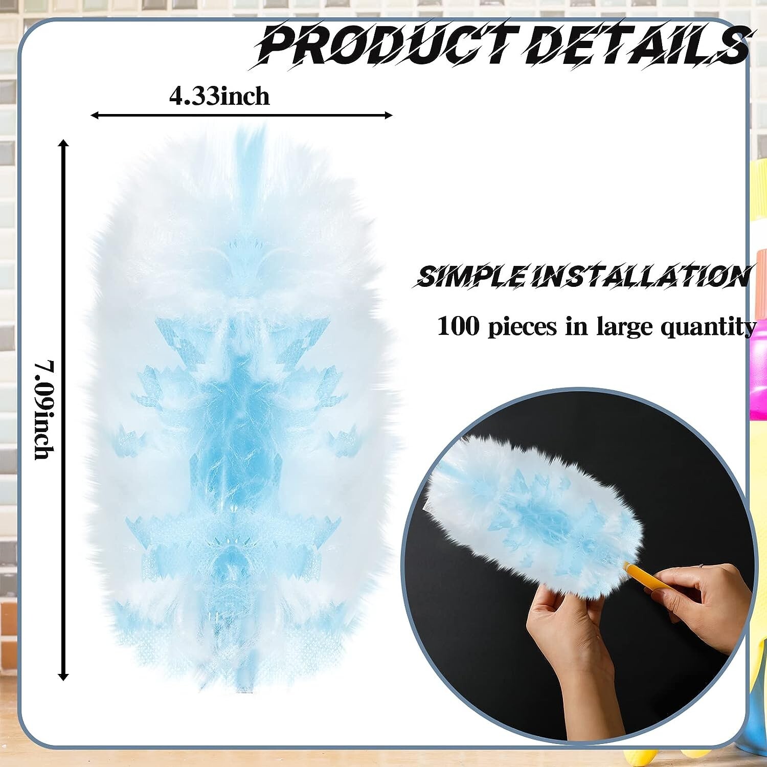 Bulk Disposable Premium Thickened Multi-Purpose Duster Refill Blue 100 Pcs