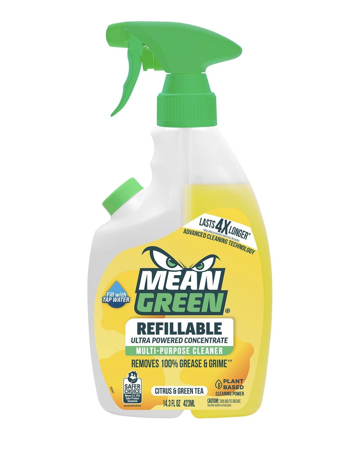 Concentrate Cleaner MultiPurpose Grease Grime Citrus Green Tea 14.3oz Refillabl