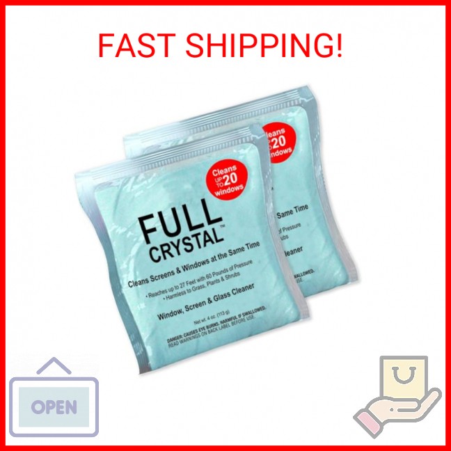 Full Crystal Refill Kit – Two 4 oz Crystal Powder Exterior Window Cleaner Packet