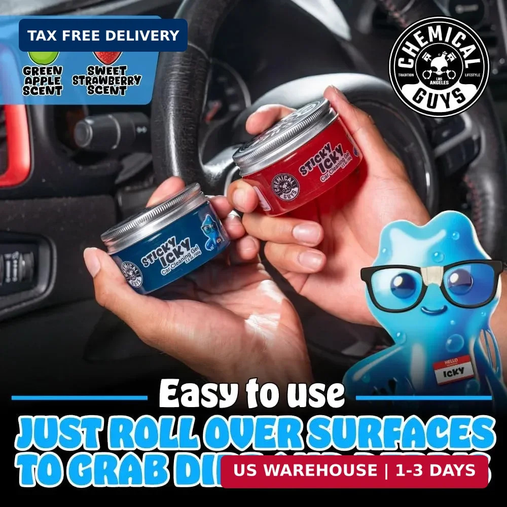 Chemical Guys Sticky Icky Car Cleaning Gel, Green Apple & Sweet Strawberry Scent