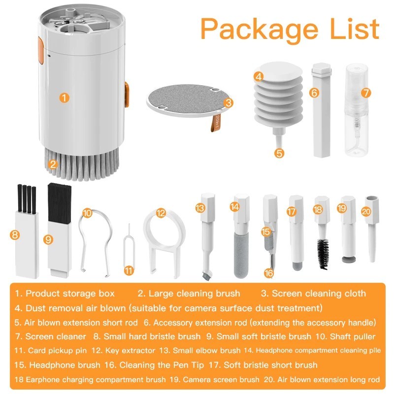 20 in 1 Keyboard Cleaning Kit Screen Earbuds Phone Laptop Cleaning Tool Set