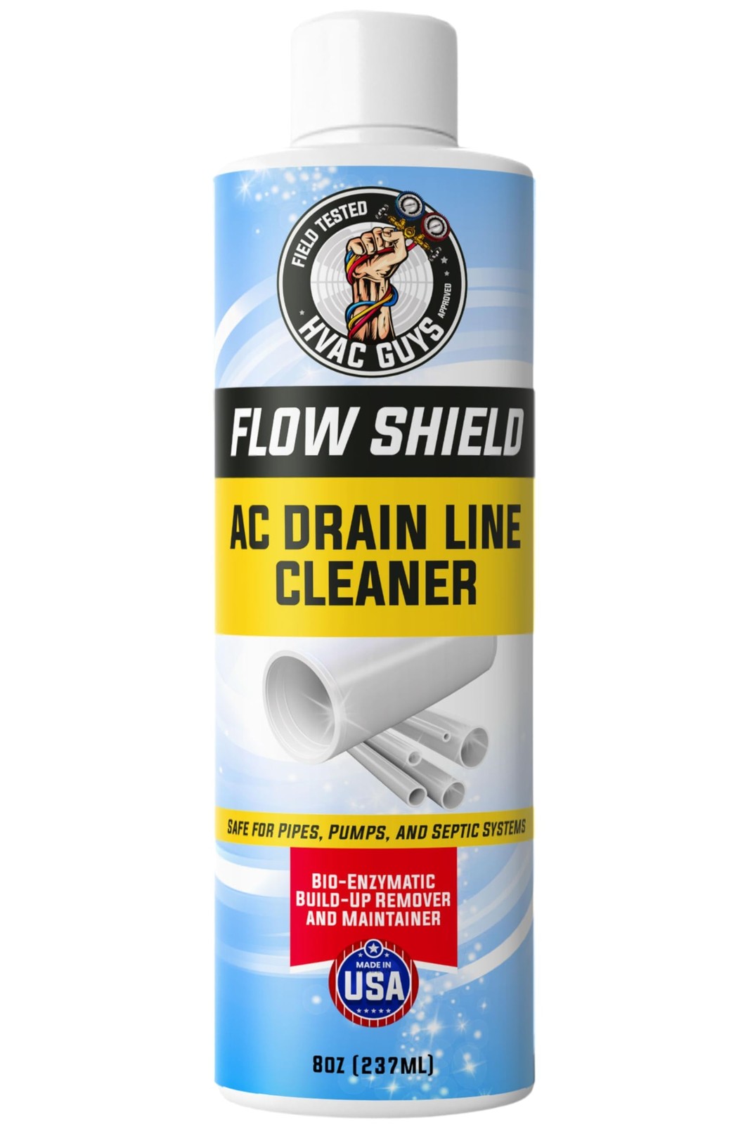 AC Drain Line Cleaner 8oz Bio-Enzymatic Formula Prevent Buildup Overflow Up 3