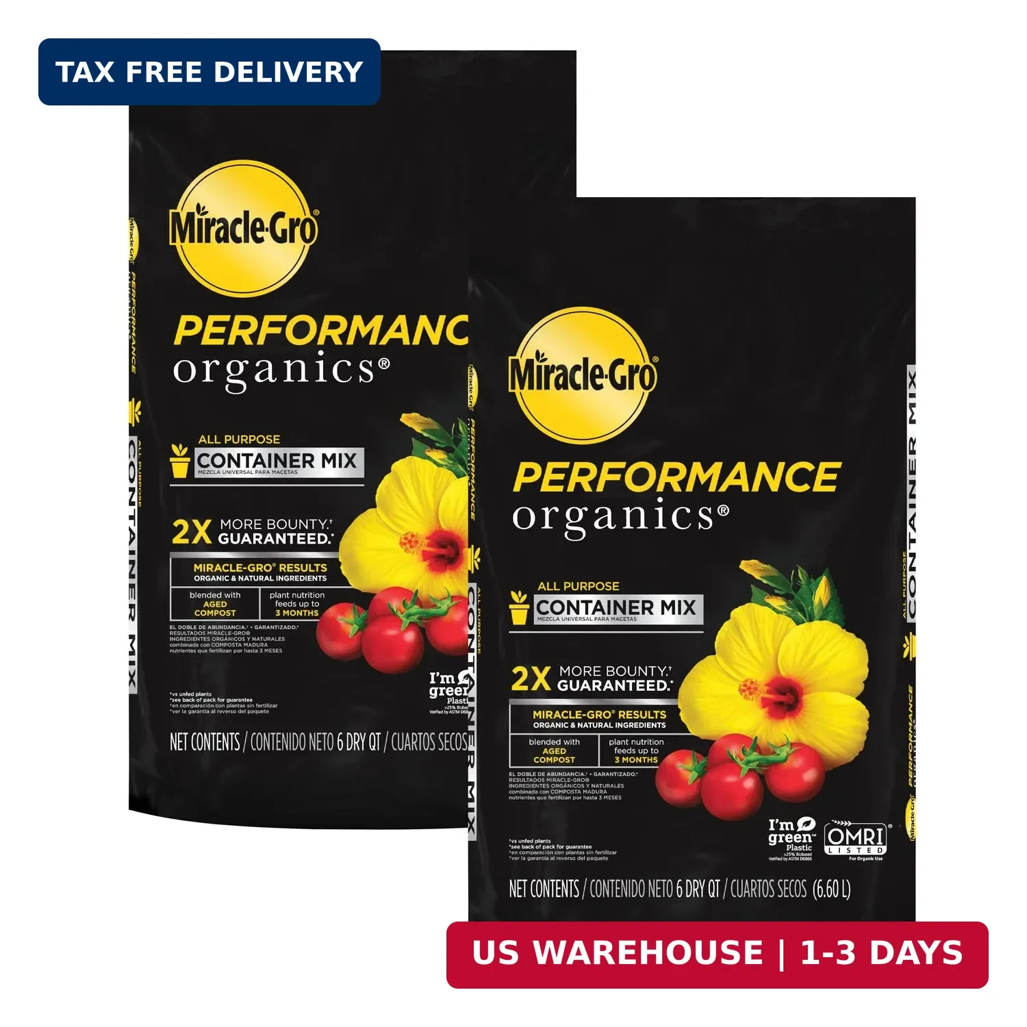 Miracle-Gro Performance Organics All Purpose Container Mix, 6 qt. – Organic, All