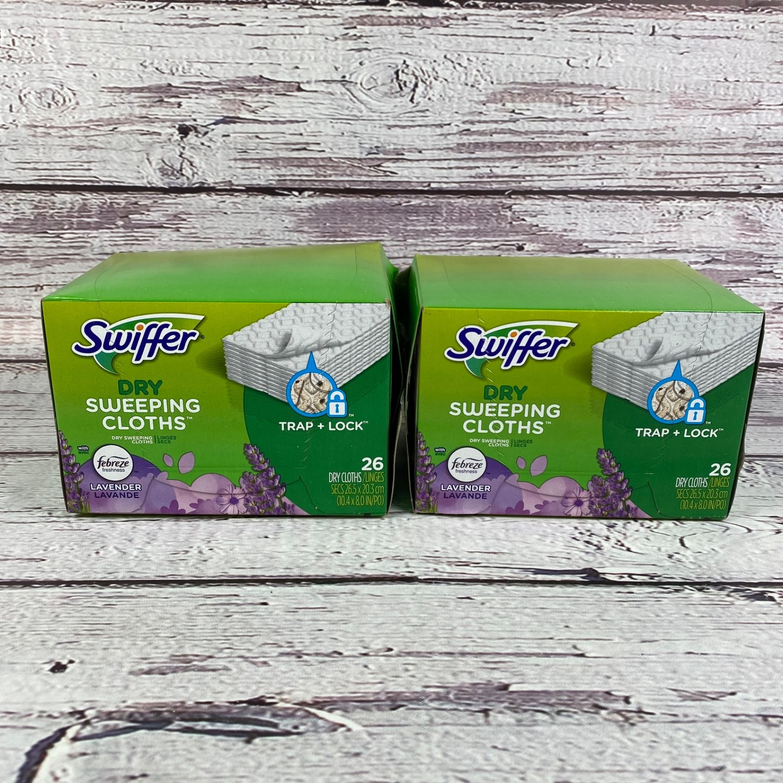 Swiffer Dry Sweeping Cloths Febreze Lavender Scent Lot of 2 Open Box ~40 Cloths