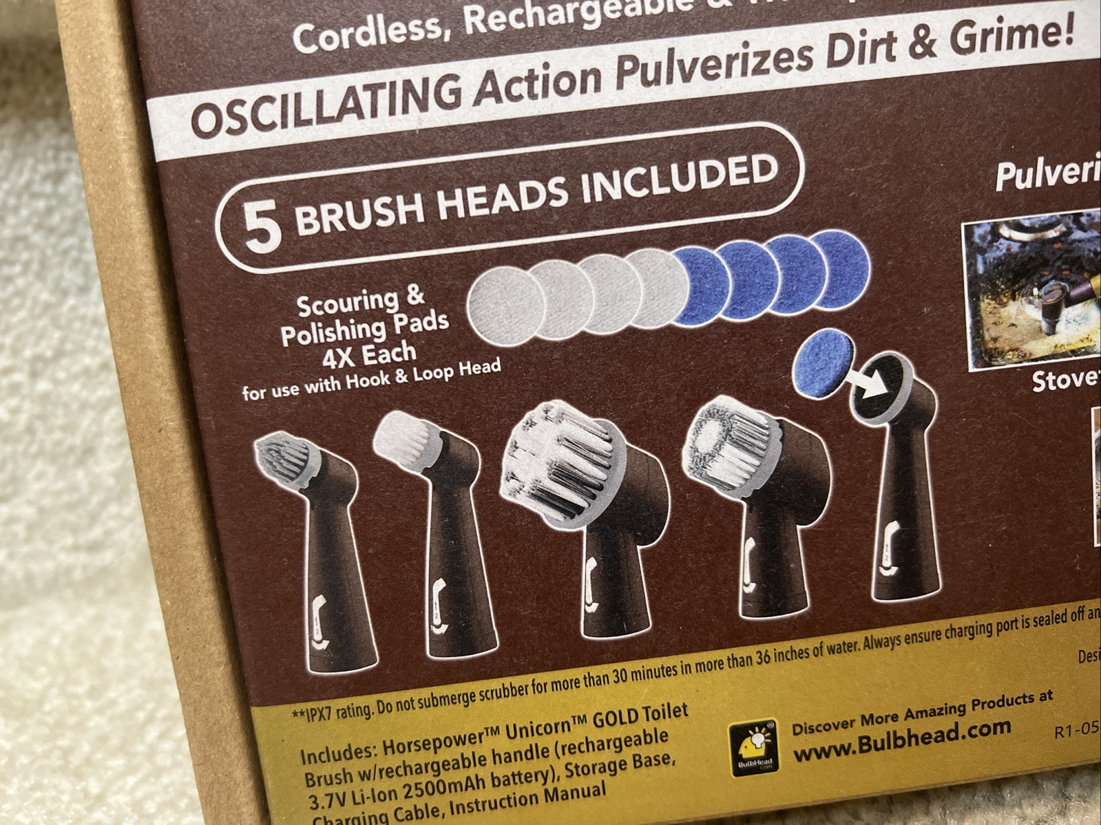 Horsepower Pocket Pony GOLD AS-SEEN-ON-TV Cordless Waterproof Power Scrubber