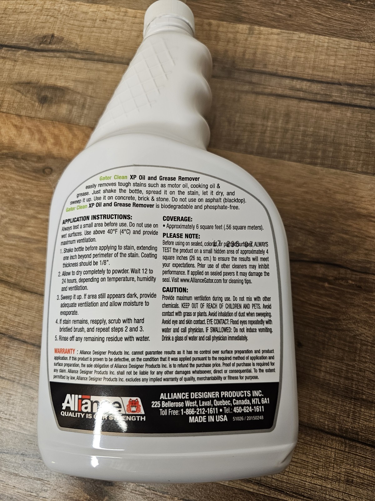Alliance Gator Clean XP Oil & Grease Remover for Pavers & Natural Stone 1Qt